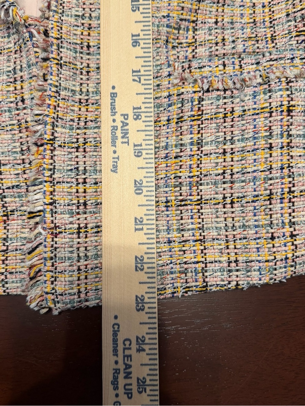 LOFT Pink Multi-Color Tweed Blazer with Fringe Trim - Picture 10 of 12